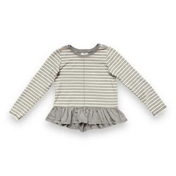 Hanna Andersson Other - Hanna Andersson | Gray and White Peplum Top (10) 🩶